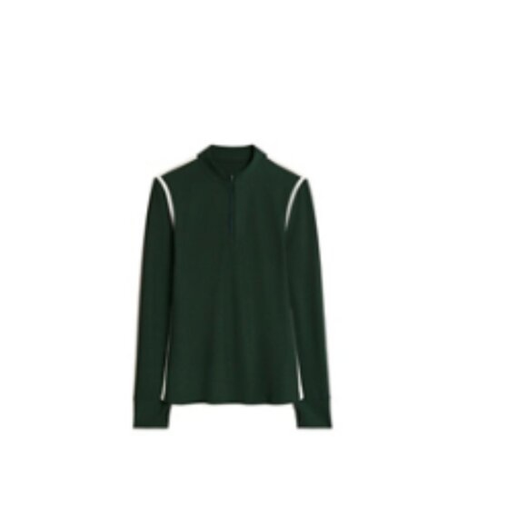 Tory Sport Reflective-Stripe Quarter-Zip Pullover Color: Conifer Size: XL - Picture 1 of 8